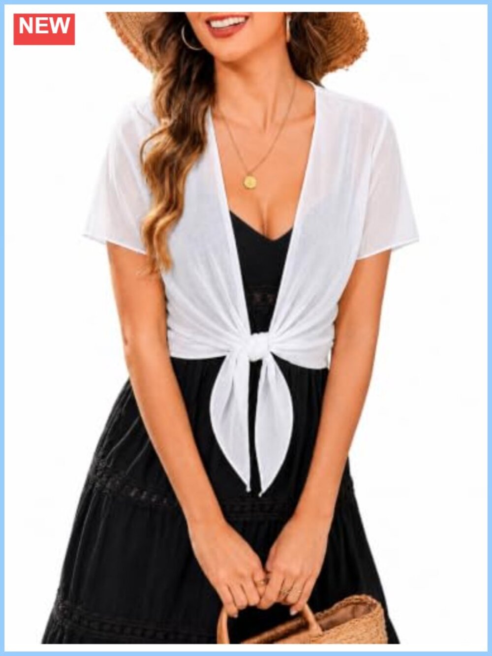 Tie Front Lightweight Cropped Sheer Chiffon Shrug Top